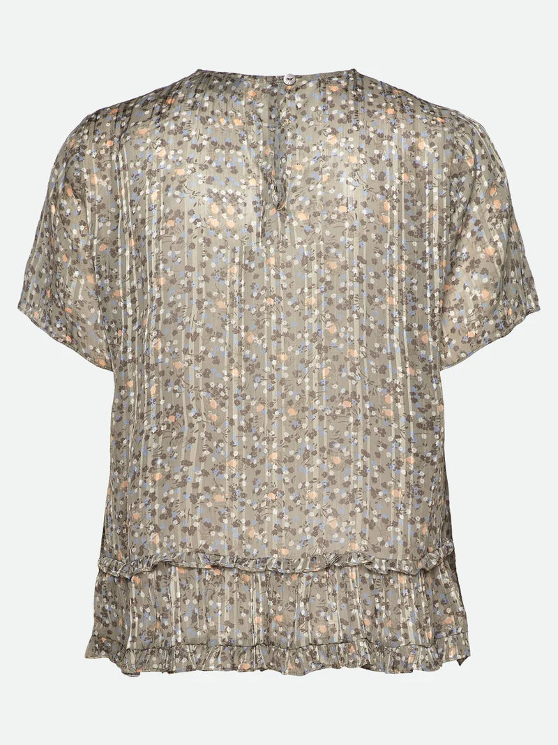 ROSEMUNDE BLUSE MED FLÆSEKANT