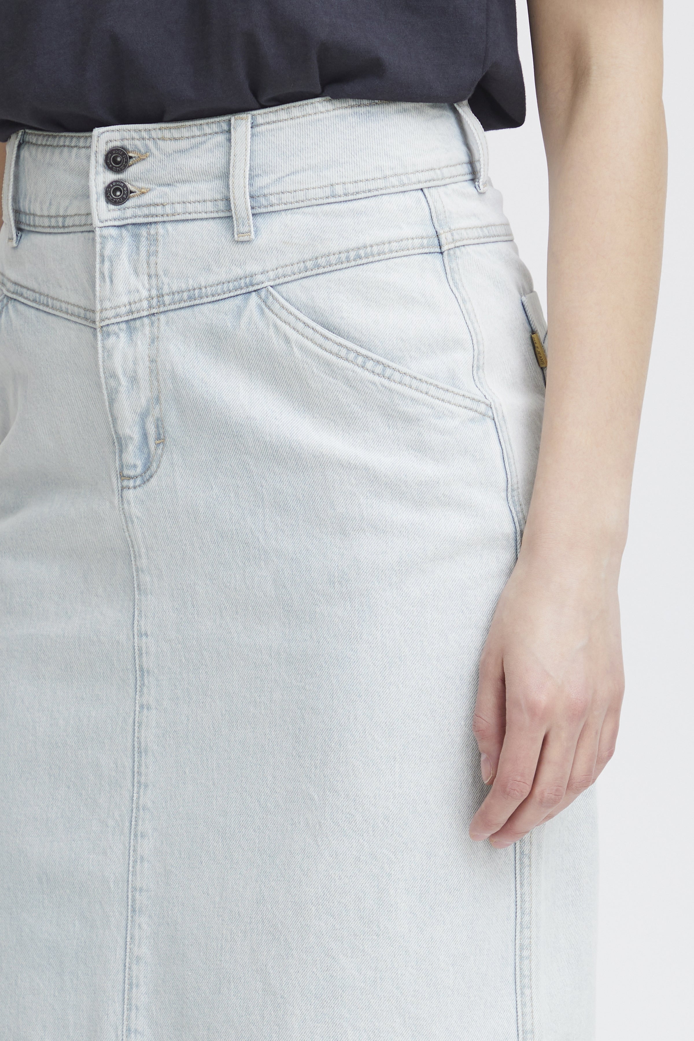 PULZ LANG DENIM NEDERDEL