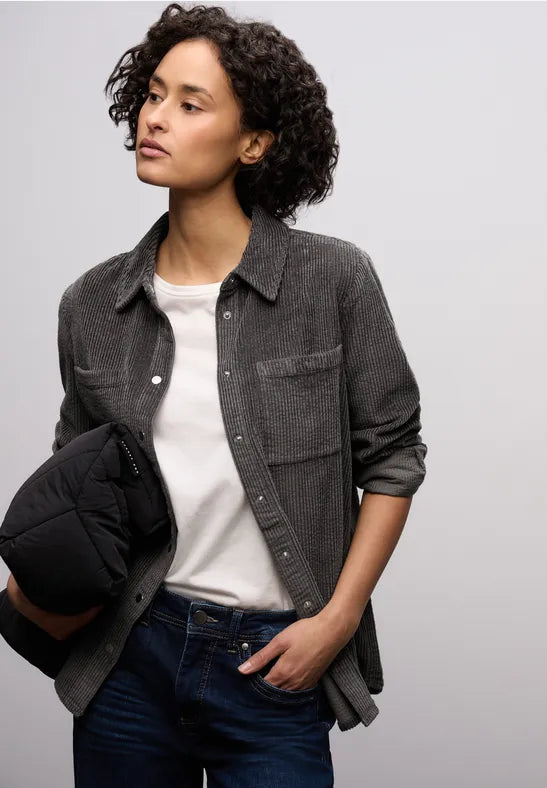 STREET ONE FLØJELS SKJORTE