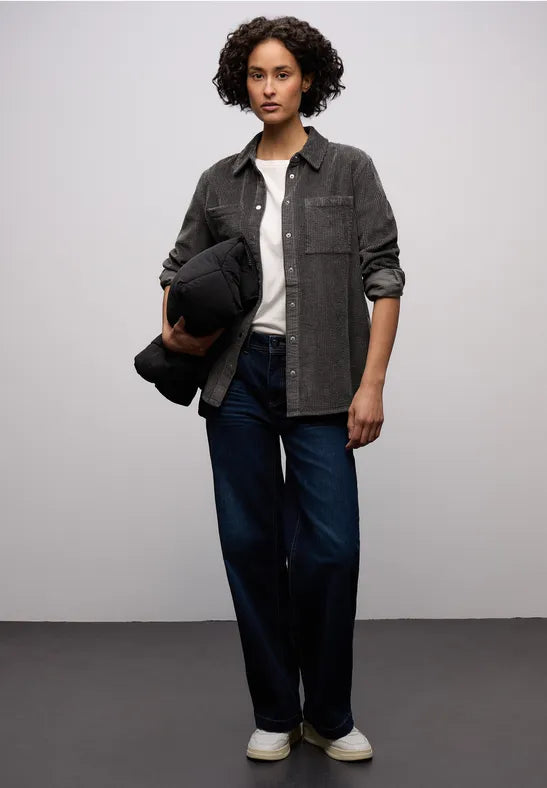 STREET ONE FLØJELS SKJORTE