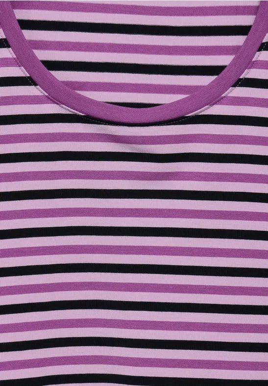 CECIL T-SHIRT 3/4 ÆRME STRIBET