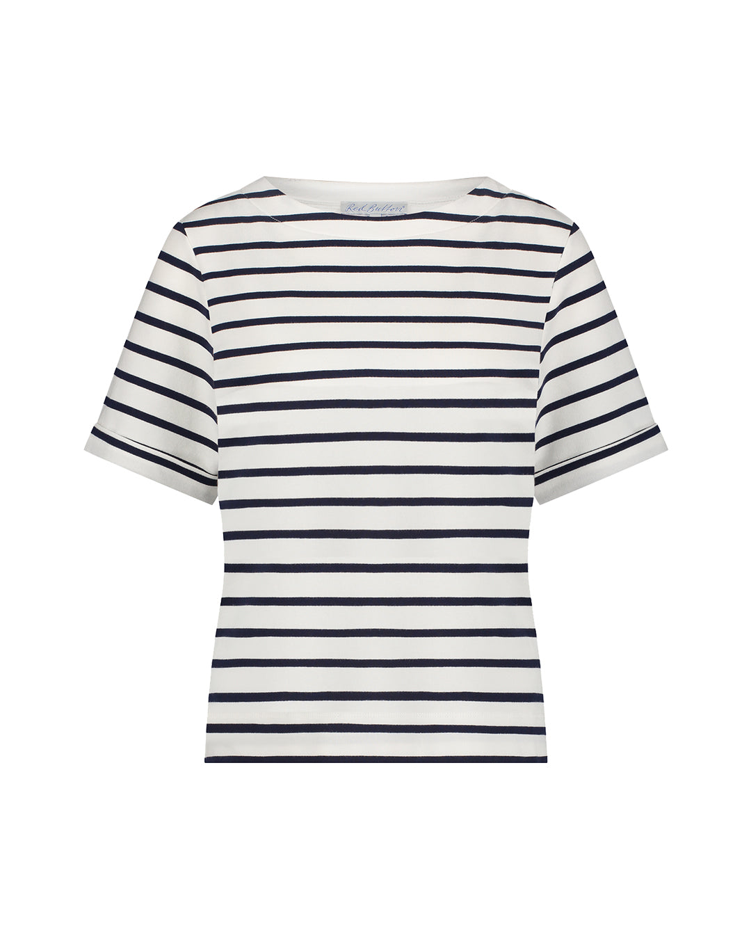 RED BUTTON STRIBET BLUSE
