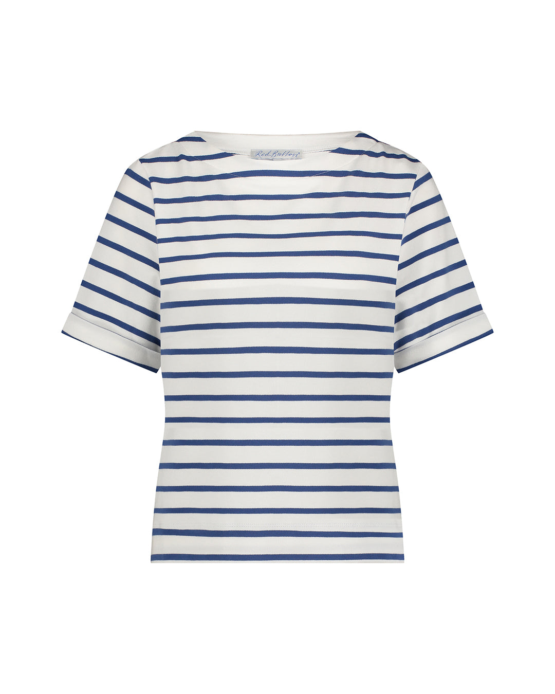 RED BUTTON STRIBET BLUSE