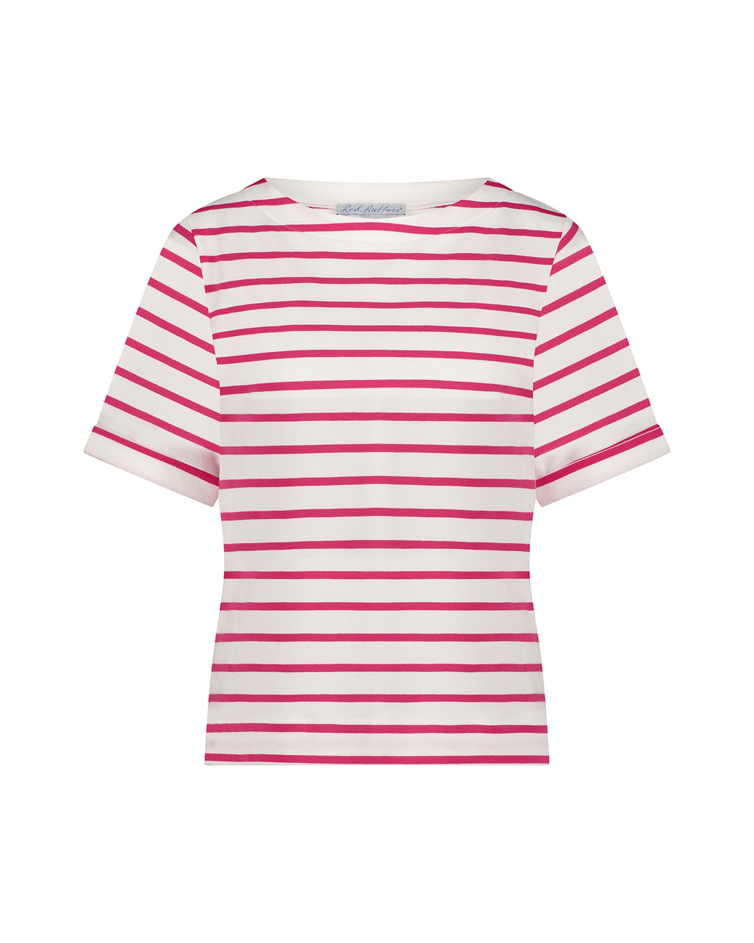 RED BUTTON STRIBET BLUSE