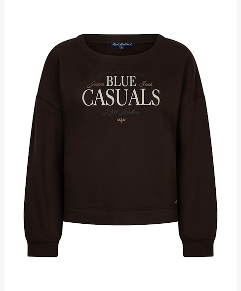 RED BUTTON SWEATSHIRT