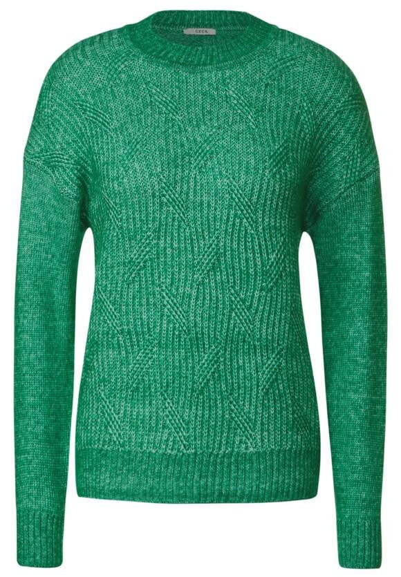 CECIL GRØN STRIK PULLOVER